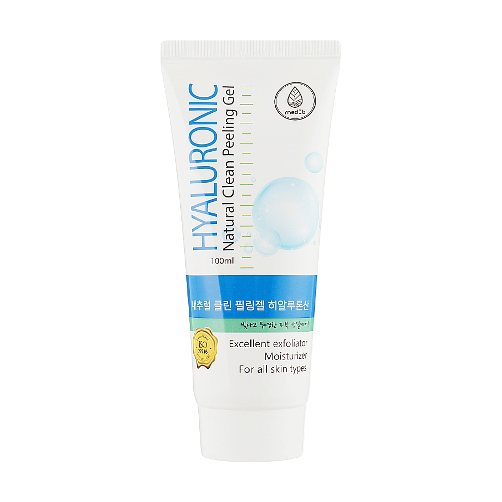 Гель-пілінг для обличчя Med B Hyaluronic Natural Clean Peeling Gel з гіалуроновою кислотою, 100 мл